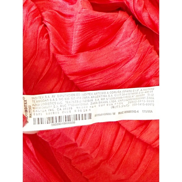 Zara woman/basic Pleated & creased dress red M - Picture 10 of 10